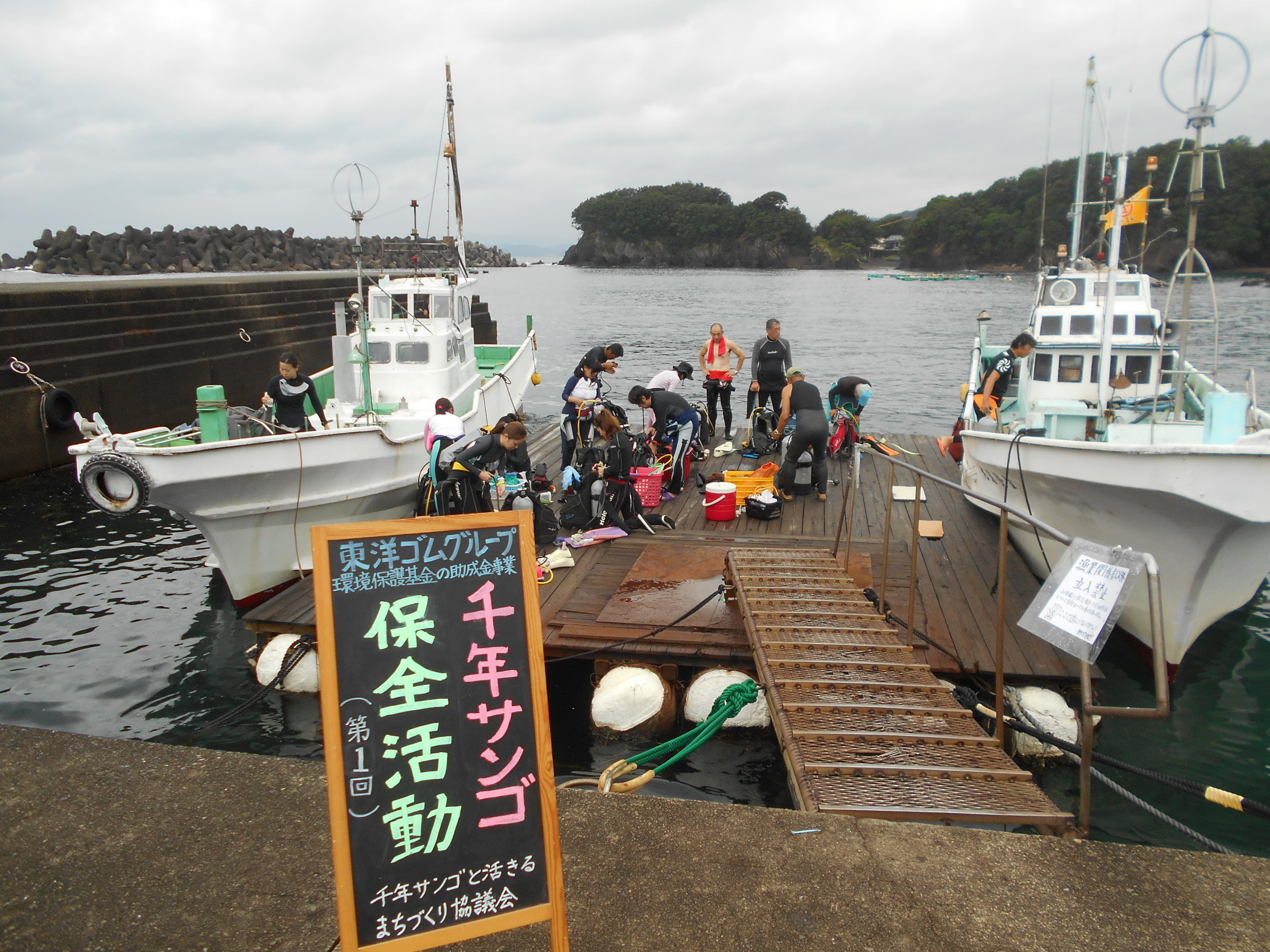 平成２８年７月２４日 日 に牟岐大島の 千年サンゴ 保全活動を実施しました 千年サンゴと活きるまちづくり協議会